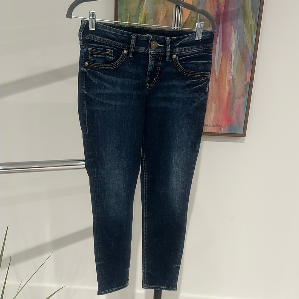 Silver Jeans Blue Ankle Cropped Jeans